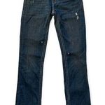 Mek Denim  Dark Wash Distressed Santiago Straight Leg Jeans 26 x 32 Photo 0