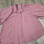 Mittoshop  Airflow Short Bubble Sleeve Button Down Shirt Dark Mauve Size Large Photo 0