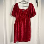 Modcloth Red Velvet Sweetheart Babydoll Dress Size 2X Photo 1