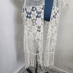 Raj Ivory Mesh Crochet Kimono Size undefined Photo 3