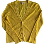 Etcetera  Viscose/Cotton Blend Button Cardigan Yellow Medium Preppy Photo 0