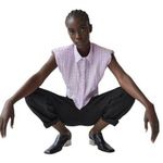 ZARA NEW  checkered shoulder pad top Photo 0