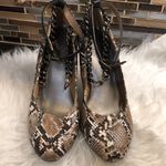 ShoeDazzle faux snake & chain heels‎ Brown Size 8 Photo 1