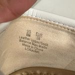 Sam Edelman Loraine White Leather Loafers with Gold Accent,size 8M Photo 3