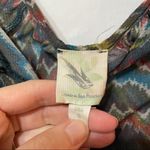 Weston Wear Sheer Button Down Blouse Chevron Womens S 3/4 Sleeve Shirt Fall Green Photo 2