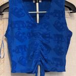 Juicy Couture Medium  Royal Blue V-Neck Sleeveless Crop Tank Photo 3
