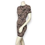 Torn By Ronny Kobo Dress Bodycon Knit Floral Stretch Mini Fitted Short Sleeves Photo 2