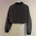 Cropped grey and black teddy jacket Gray Photo 4