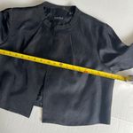 Carlisle  Couture Sz 12 Black Raw Silk Open Cropped Jacket Front Hook Long Sleeve Photo 5