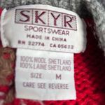 Vintage Skyr Knit Shetland Wool Sweater Native Art Buffalo Horse Rider Teepees Gray Size M Photo 10