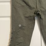 Lululemon  Olive Green High Rise Crop Leggings Ruched Bottoms Athleisure‎ Photo 5