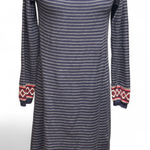 Hanna Andersson Womens Fair Isle Knit Sweater Dress Small Nordic Scandi Style Blue Photo 0