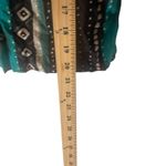 Ali Miles Women's Size 12 Large Aztec‎ Western Tribal V Neck Button Up Top Green Photo 6