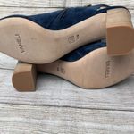 Vaneli Blue Suede Peep Toe Chunky Wood Heels Slingback Sandal Booties Size 10 Photo 5