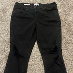 Universal Threads Universal Thread Women’s Black Mid Rise Skinny Distressed Jeans 8/29 Short Photo 2