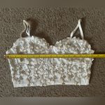 white and gold floral sparkle cropped tank top size small Photo 7