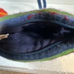 HandMade Wool Coin Purse Handbag Made in Nepal Small Zip Top Blue Purple Flower Photo 6