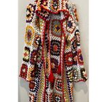 SAACHI Granny Hooded Square Crochet Ruana kimono cardigan One Size Size L Photo 3