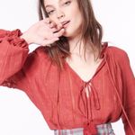 Veronica Beard  Kalina Balloon Sleeve Cotton Blouse Photo 3