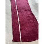 Madewell Short-Sleeve Slip Midi Dress Satin Plisse in Mulberry Wine Size S Photo 8
