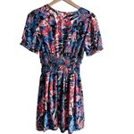Urban Outfitters Emmy Ruched Floral Mini Dress in Blue and Red, Size Small Photo 10