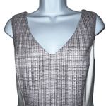 White House | Black Market  Sleeveless Tweed Mix A-Line Dress Fringe‎ Hem NWOT 10 Photo 2