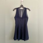 Tobi  Womens Navy V Neck Sheer Top Fit and Flare Mini Dress size S Photo 7