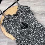 Cotton candy LA black floral ruched‎ mini dress w/ cut out front Size M Photo 3