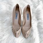 Prada Nude Beige Leather Caged Pumps Photo 2