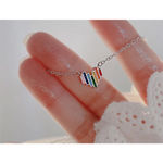 Boutique NEW Rainbow Heart 925 Sterling Silver Necklace, 16-18”‎ Photo 8