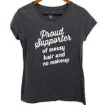 Wound Up Women’s Messy Hair and No Makeup Graphic T-Shirt Photo 0