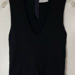 ZARA  black knit ribbed cutout collar sleeveless top size medium Photo 0