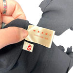 Marni Black Silk Tie‎ Neck Crochet Hem Short Sleeve Dress Size 40 US 4 Photo 8