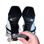 Sandro NIB NEW Faye Argent Snakeskin Embossed Leather Strappy Sandals Photo 7