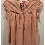 Anthropologie RO & DE Coral Crochet Tie Back Short Sleeve Photo 4