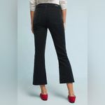 Paige Anthropologie  Colette Cropped Flare Low Rise Black Flocked Stripe Size 26 Photo 1