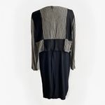 Vintage 80s Gemini II Dress Black Cream Check ILGWU USA Suit Midi Size Medium Photo 3