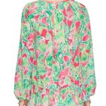 Lilly Pulitzer  Women’s Size S Raz Berry Catty Shack Tensley Tie Front Top Blouse Photo 2