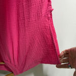 Bobi  Short Sleeve V Neck Cotton Gauze Pink Top XL Photo 4