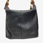 Dooney & Bourke AWL Pebbled Leather Hobo Black British Tan Trim Vintage Photo 4