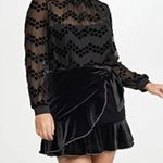 Parker Black Velvet Ruffle Rhinestone Trim Mini Skirts NWT Photo 0