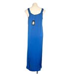DKNY NWT  Silky Satin Maxi Dress SMALL blue Sleeveless V-Neck soft Photo 9