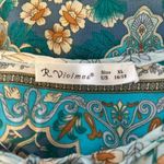 R. Vivimos Boho Floral Maxi Dress Long Sleeve V Neck Tie Tassel Empire Waist Blue Size XL Photo 6