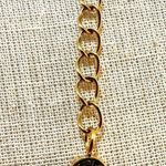 Half faux Pearl Half Chain Necklace with Gold Plated 40 year Coin pendant neck Photo 3