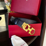 Salvatore Ferragamo  Black and Gold Women's Belt Photo 0