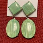 Badgley Mischka  Jadeite Two tier earrings rectangular and oval Photo 0