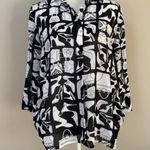 Alfred Dunner shoes purses accessories novelty print button down blouse 10 Black Photo 1