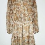 Bishop and Young Cameron Tiered Dress in Divine Paisley Print Cream Tan Color L Photo 0