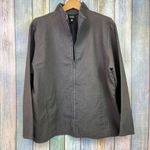 Eileen Fisher Zip Up Jacket Large Grey Cotton Light Weight Photo 5
