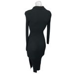 Abercrombie & Fitch  Black Ribbed Long Sleeve Midi Bodycon Polo Sweater Dress XS Photo 1